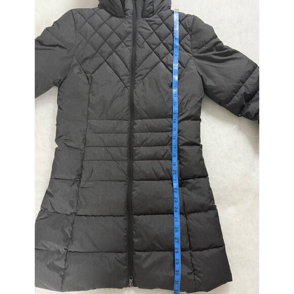 Cozy Quilted Hooded Puffer Coat Fleece Lining & Full-Zip Closure Womens M Black - Picture 8 of 12